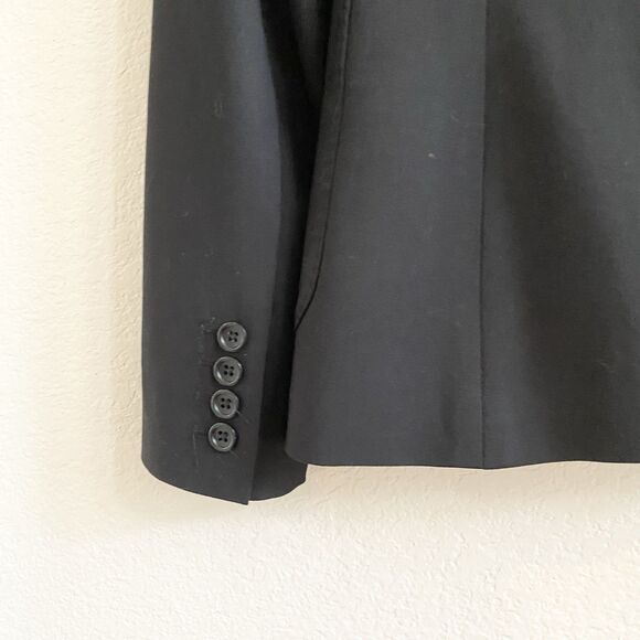 Banana Republic Black 99% Wool Lined Blazer Jacket Pockets Size 2 Career Office - Picture 9 of 10
